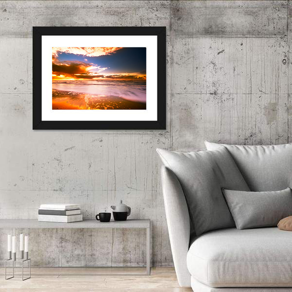 Golden Hour Beach Sunset Wall Art