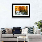 Autumn Forest Waterfall Wall Art