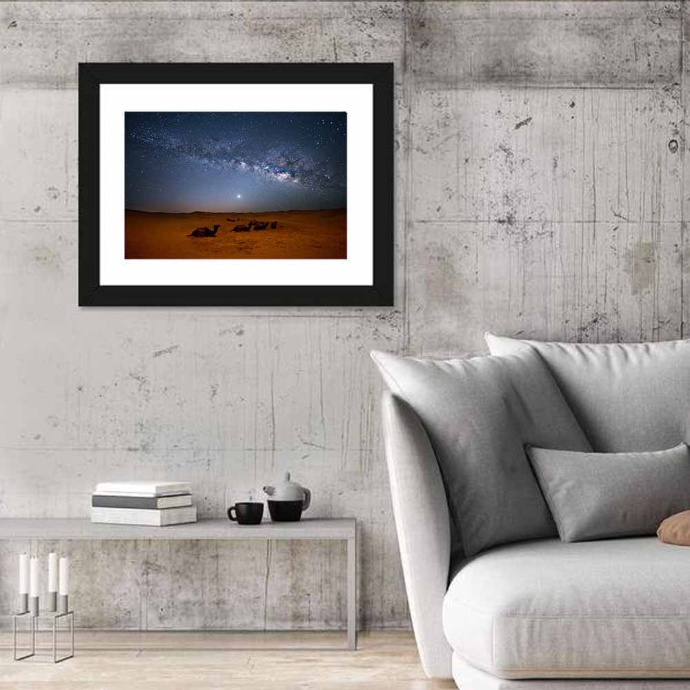 Sahara Night Sky with Camels Wall Art