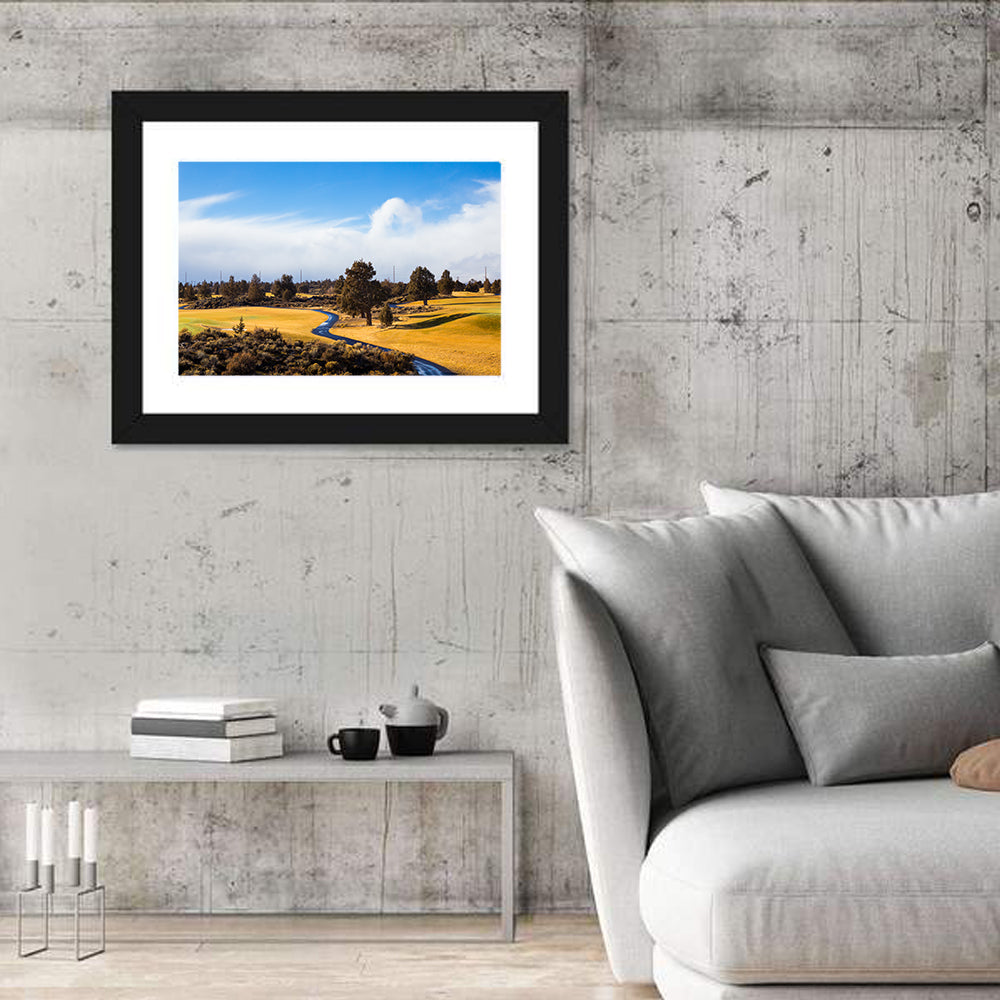Central Oregon Golf Course with Winding Path Wall Art in a room, landscape