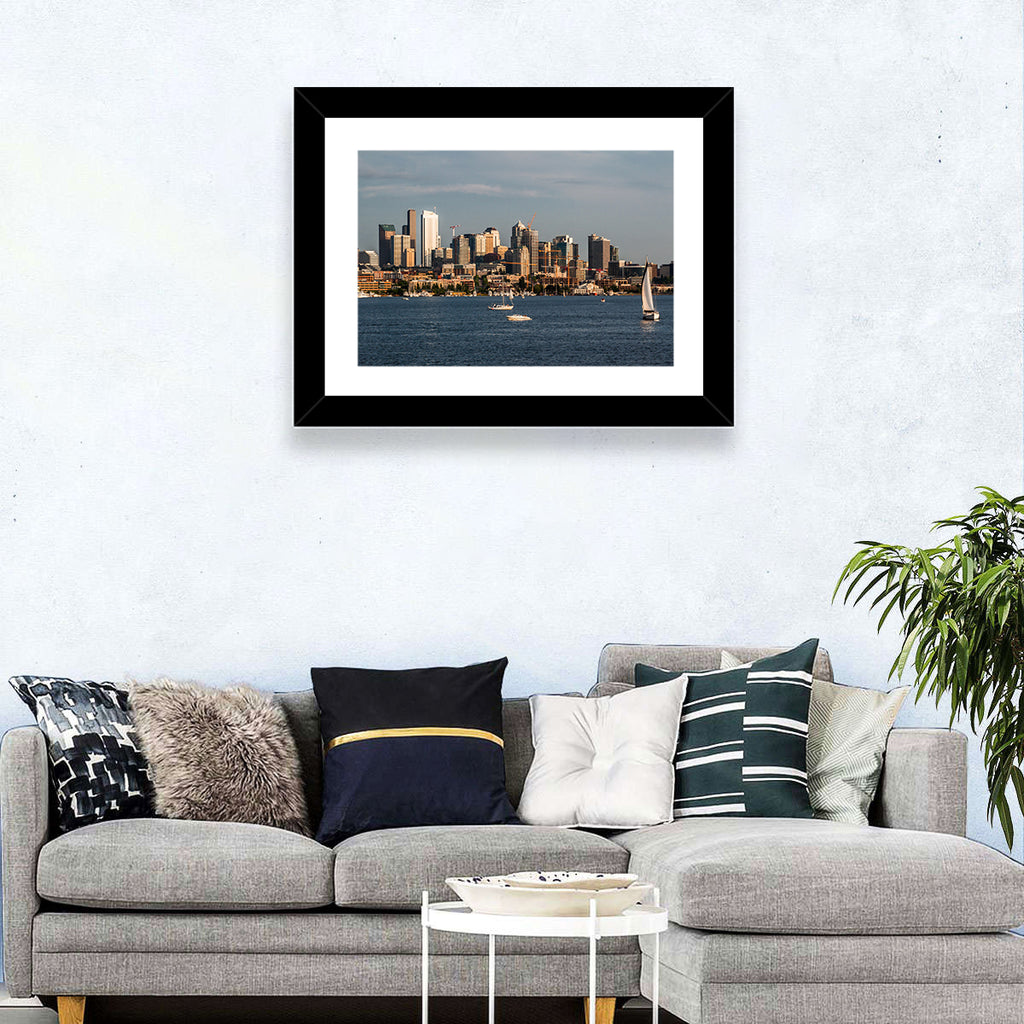 Seattle Skyline at Golden Hour Wall Art
