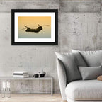 US Apache Helicopter Dawn Profile Wall Art