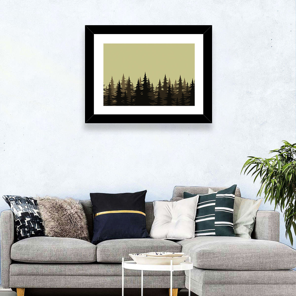 Fir Trees Silhouettes Wall Art