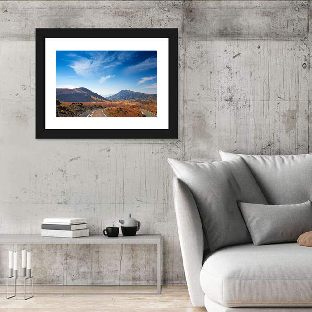 Mount Aso Winding Road Wall Art