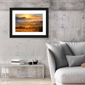 Mountain Village Sunrise Wall Art