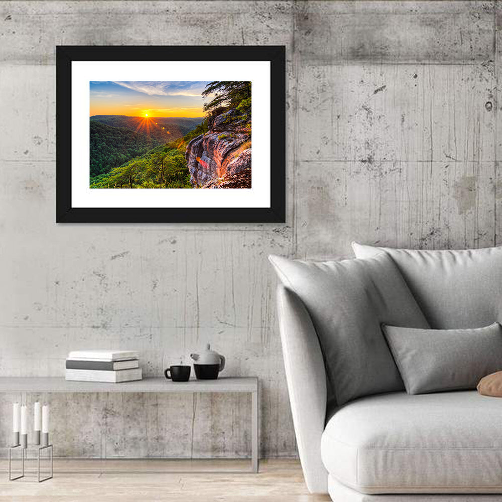 Big South Fork Gorge Sunset Wall Art in a room, landscape