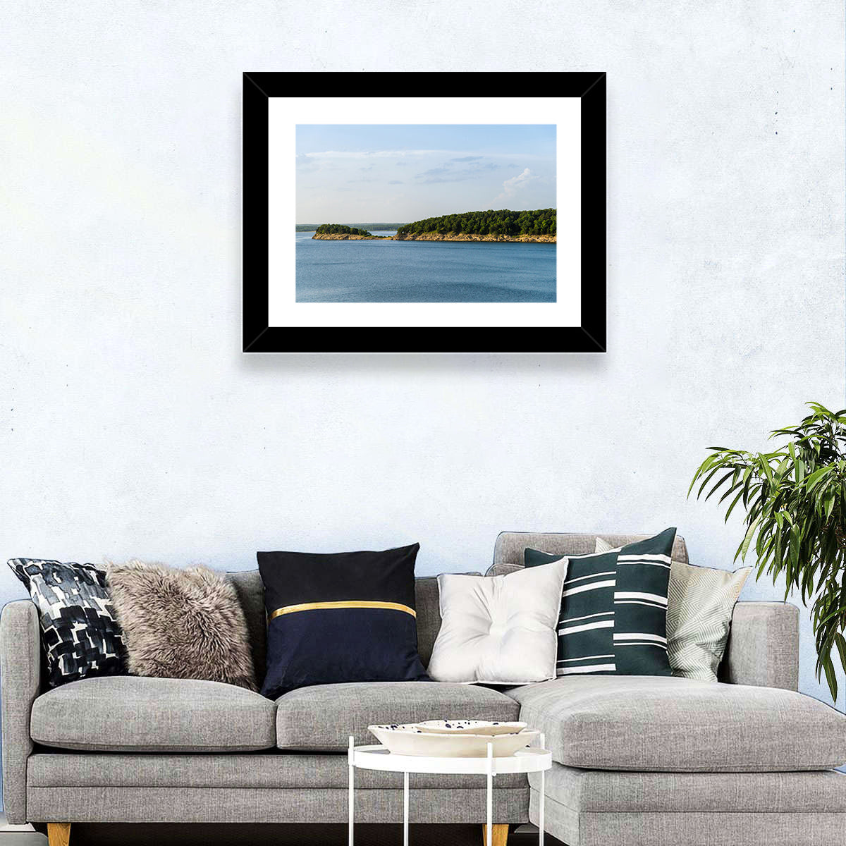 Truman Lake Peninsula Wall Art in a room, landscape
