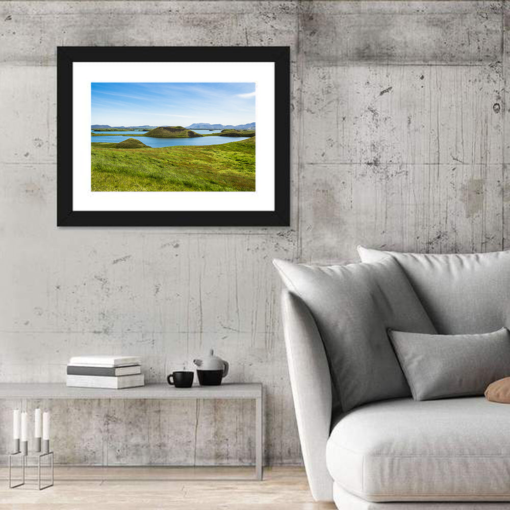 Mývatn Pseudocraters Wall Art in a room, landscape