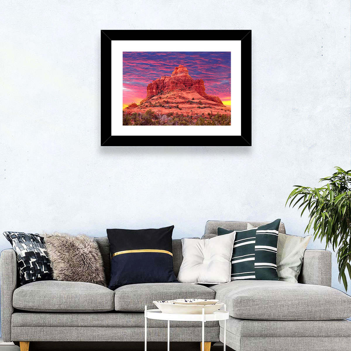 Bell Rock Sunset, Sedona Wall Art in a room, landscape