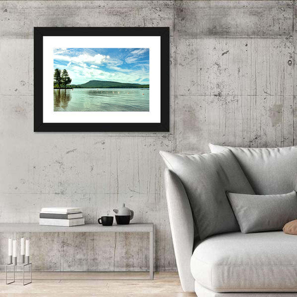 Lake Pleasant Reflections Wall Art in a room, landscape