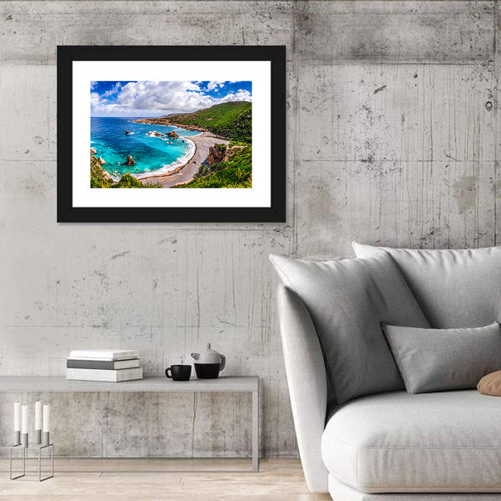 Cala Spinosa Cove, Sardinia Wall Art in a room, landscape