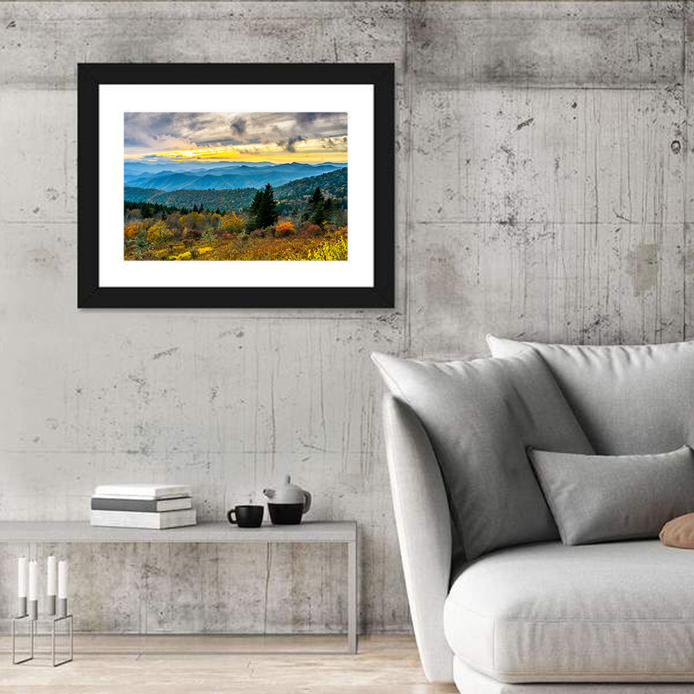 Cowee Mountains Sunset Wall Art