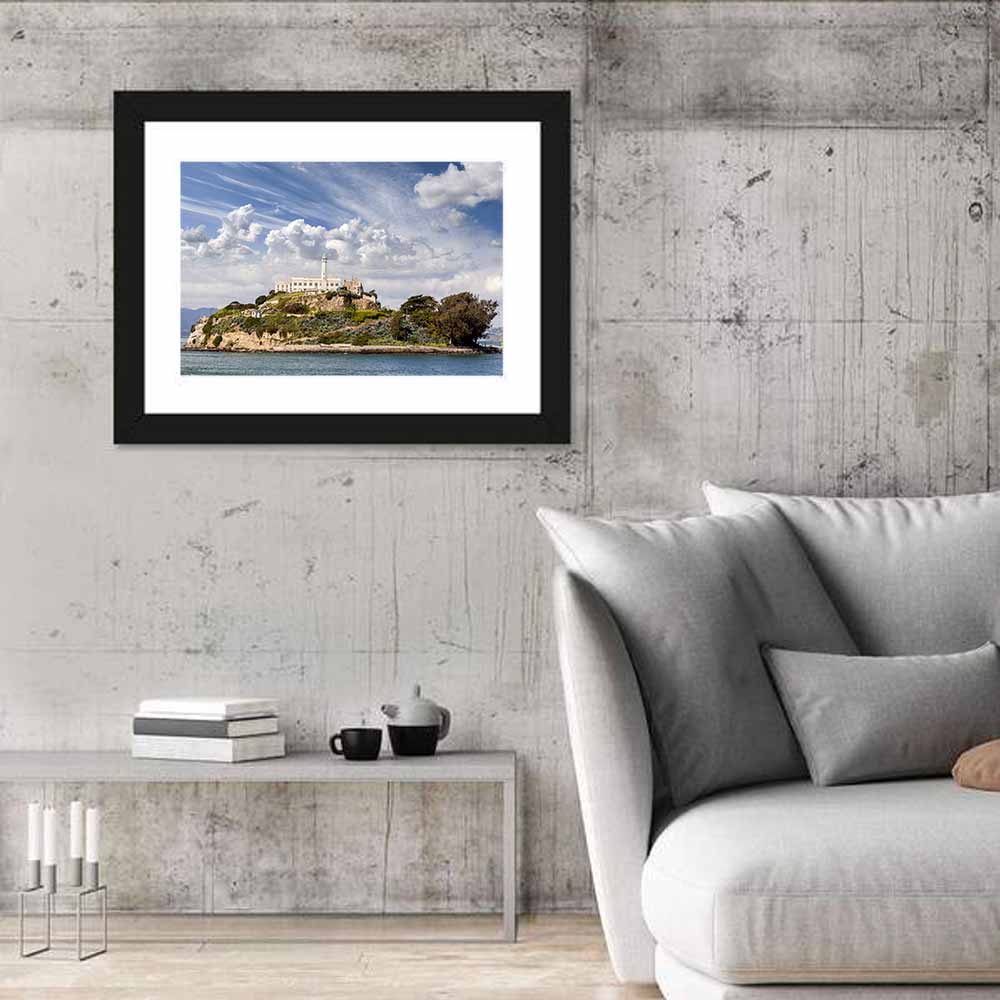 Alcatraz Island Wall Art in a room, landscape