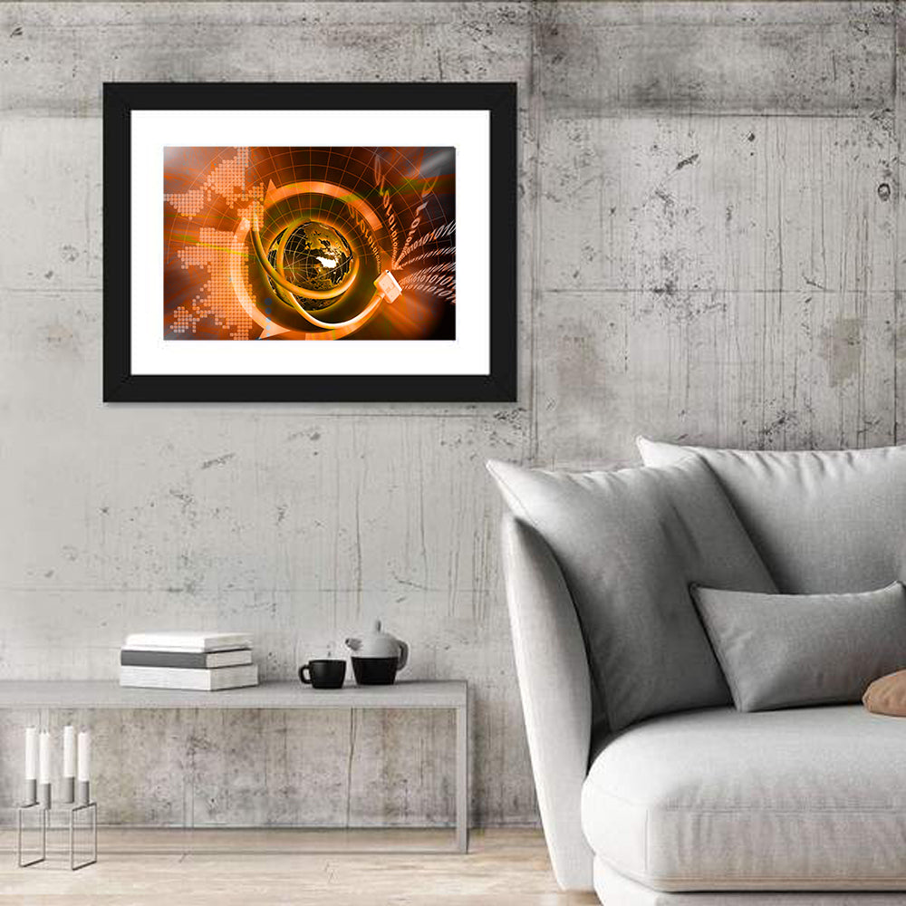 Digital Connectivity Globe Wall Art