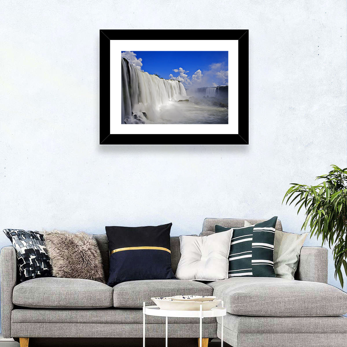 Silky Iguazu Falls, Foz Do Iguaçu Wall Art in a room, landscape