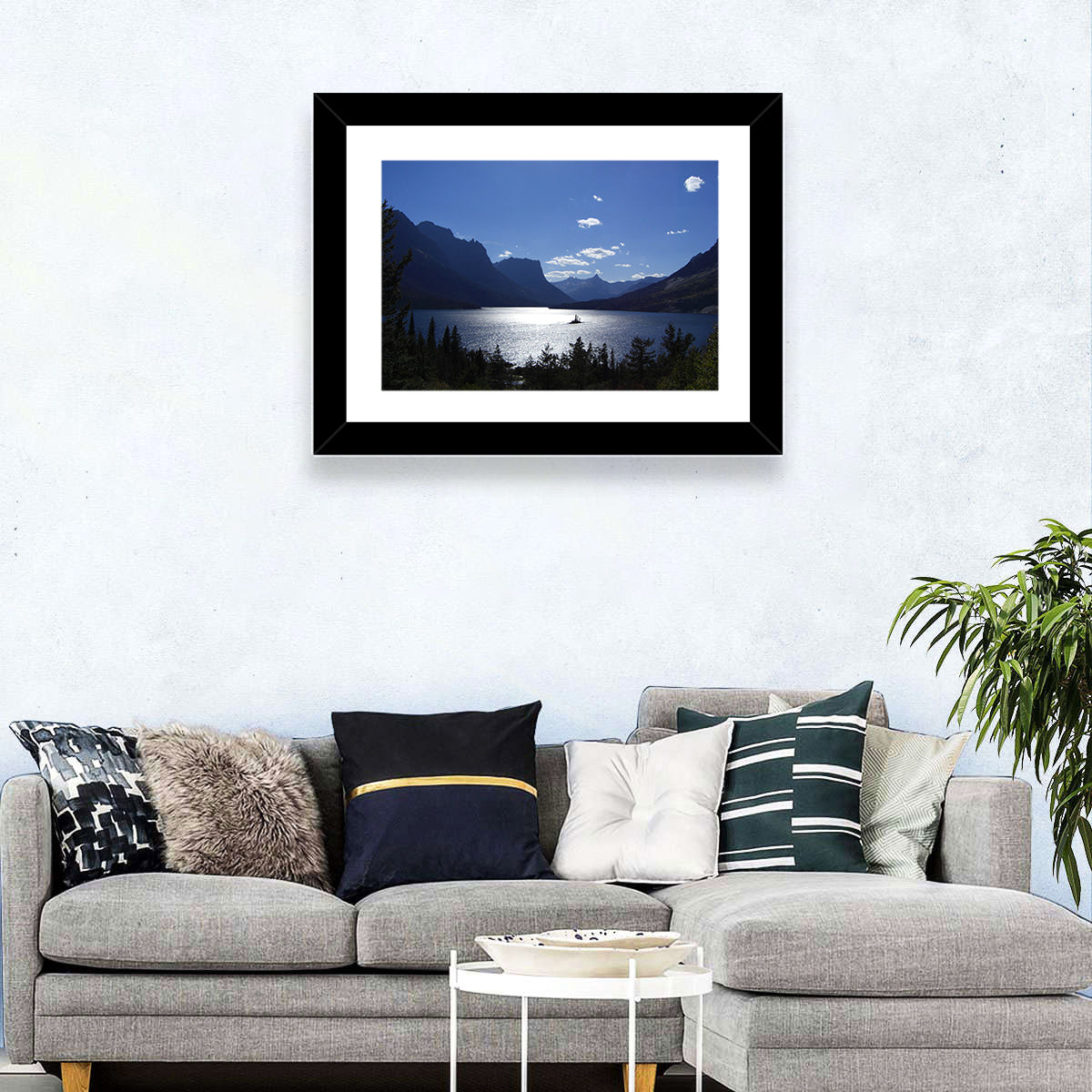 Wild Goose Island, St. Mary Lake Wall Art in a room, landscape