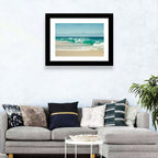Turquoise Wave on Sandy Beach Wall Art