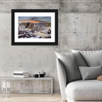 Frozen Waterfall at Sunset Wall Art