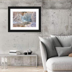 Snow-covered Stream at Golden Hour Wall Art