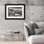 Moraine Lake Monochrome Mountain Landscape Wall Art