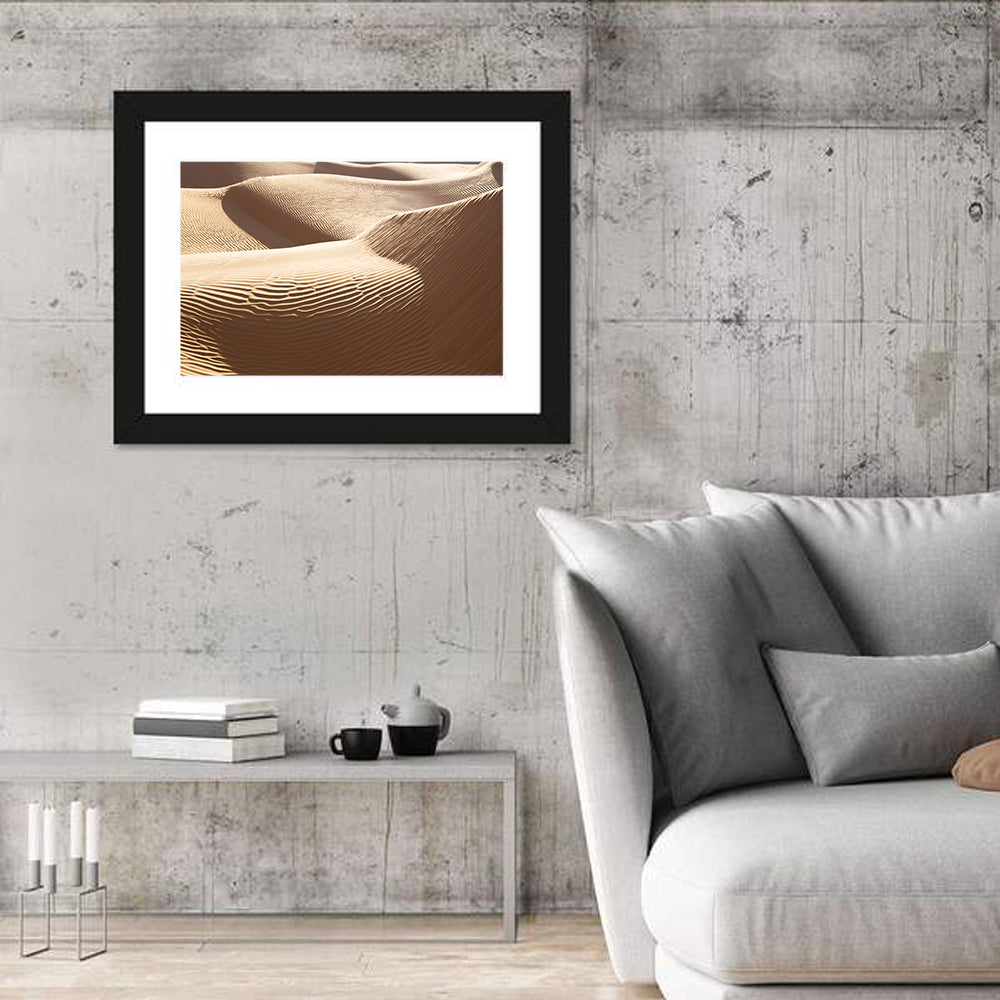 Sahara Sand Dunes Close-up Wall Art in a room, landscape