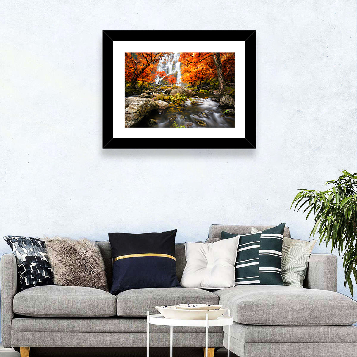 Autumn Waterfall Wall Art