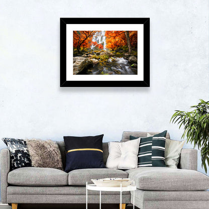 Autumn Waterfall Wall Art