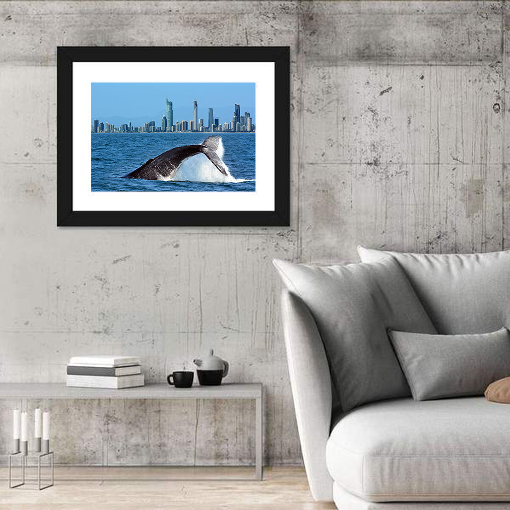 Whale and Skyline Wall Art