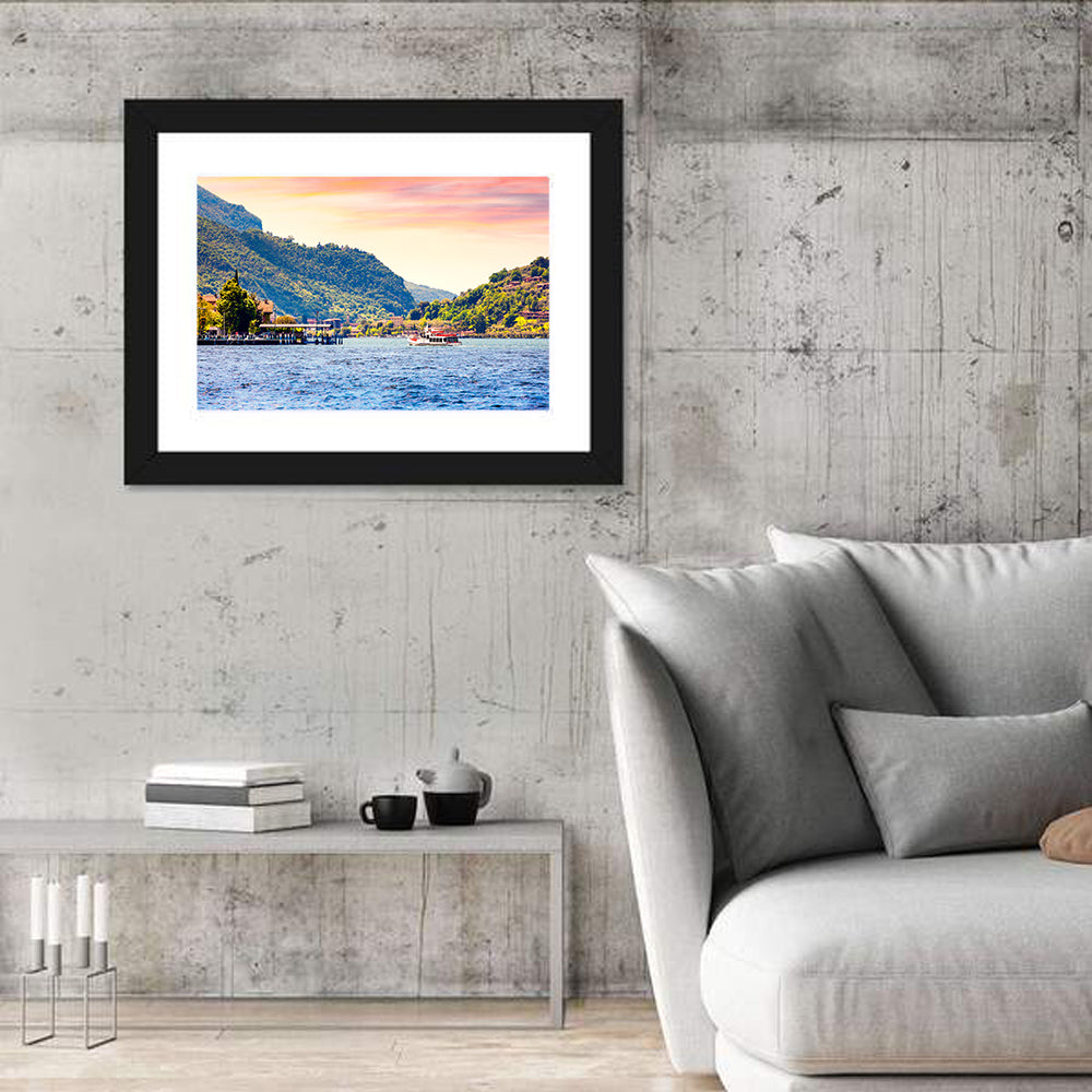 Lake Iseo Morning Harbor Wall Art