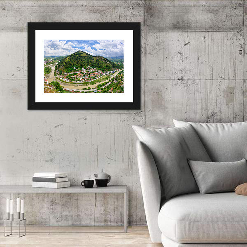 Berat Osum River View Wall Art in a room, landscape
