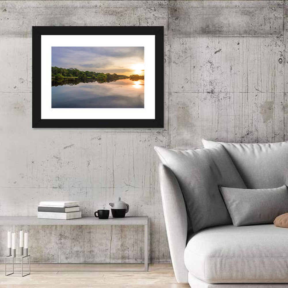 Amazon River Sunset Reflection Wall Art