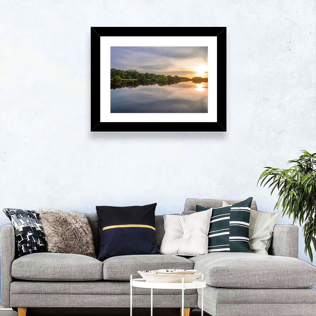 Amazon River Sunset Reflection Wall Art