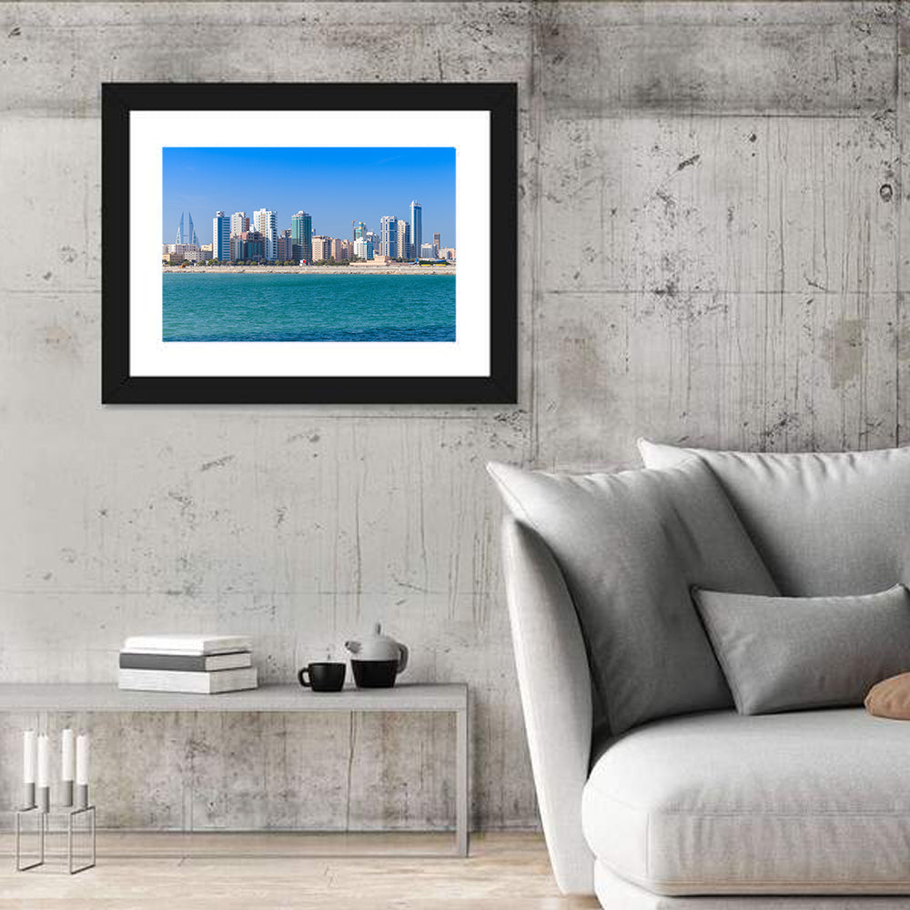 Manama Skyline, Bahrain Wall Art in a room, landscape