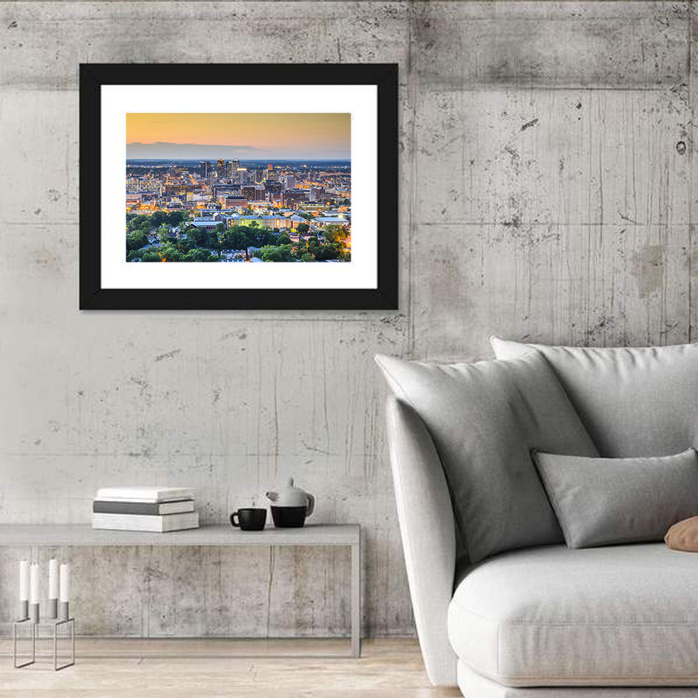 Birmingham Skyline at Golden Hour Wall Art