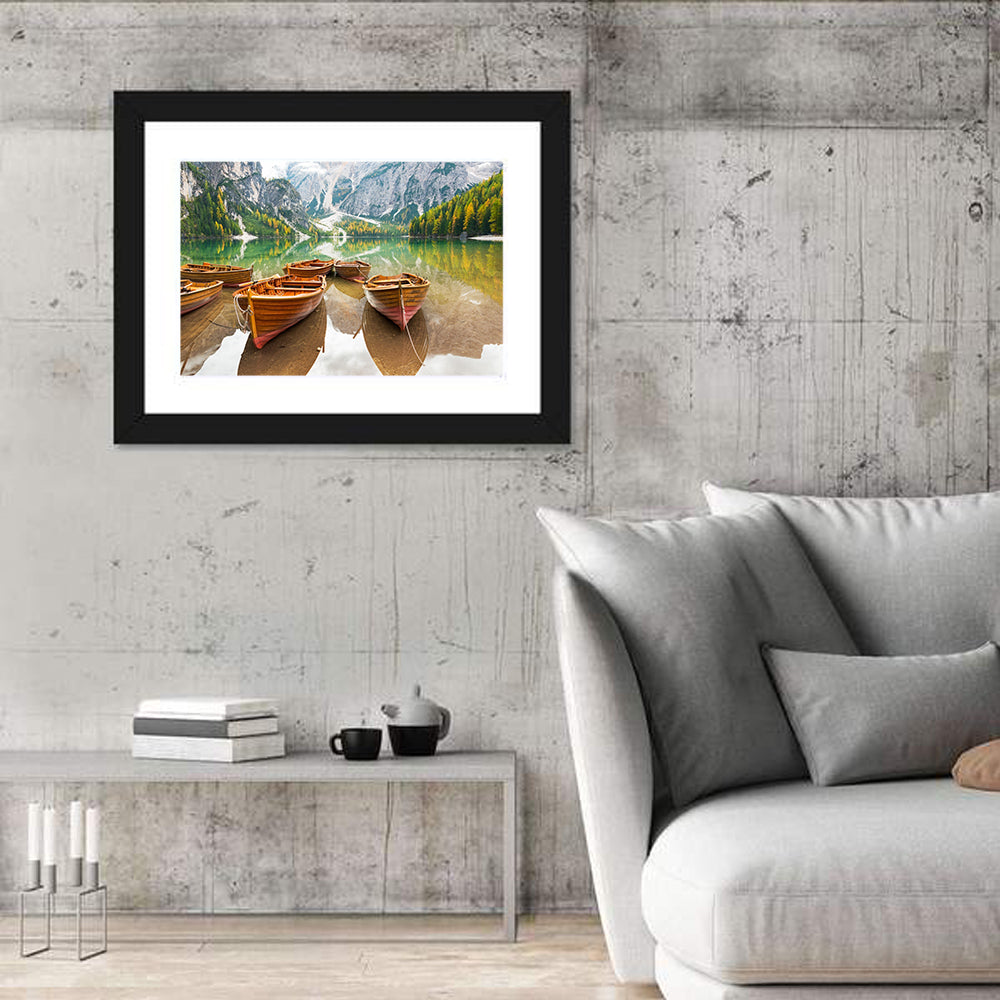 Rowboats on Lake Braies Wall Art