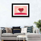 Whimsical Heart Tree Illustration Wall Art