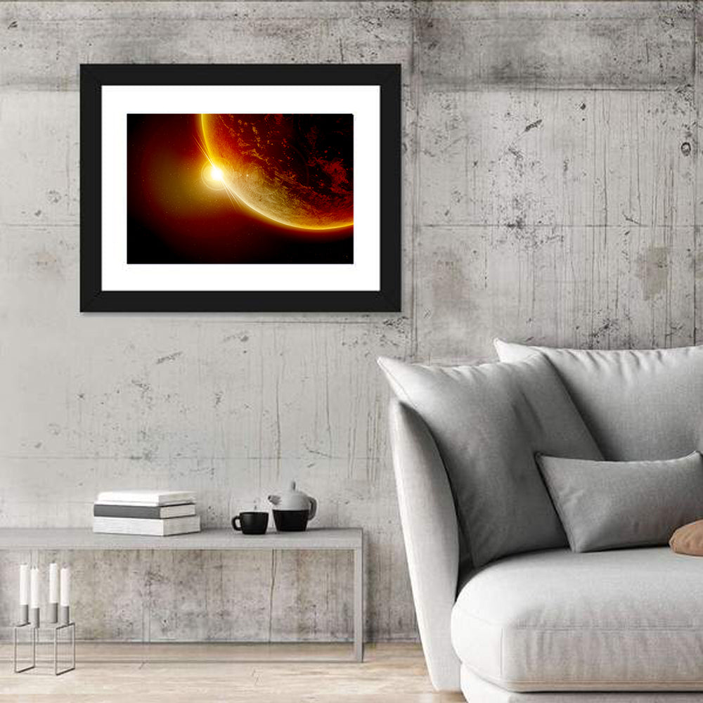 Red Planet Sunrise Limb Flare Wall Art