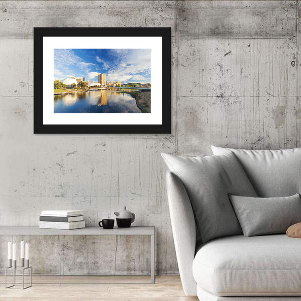 Adelaide River Torrens Skyline Wall Art in a room, landscape