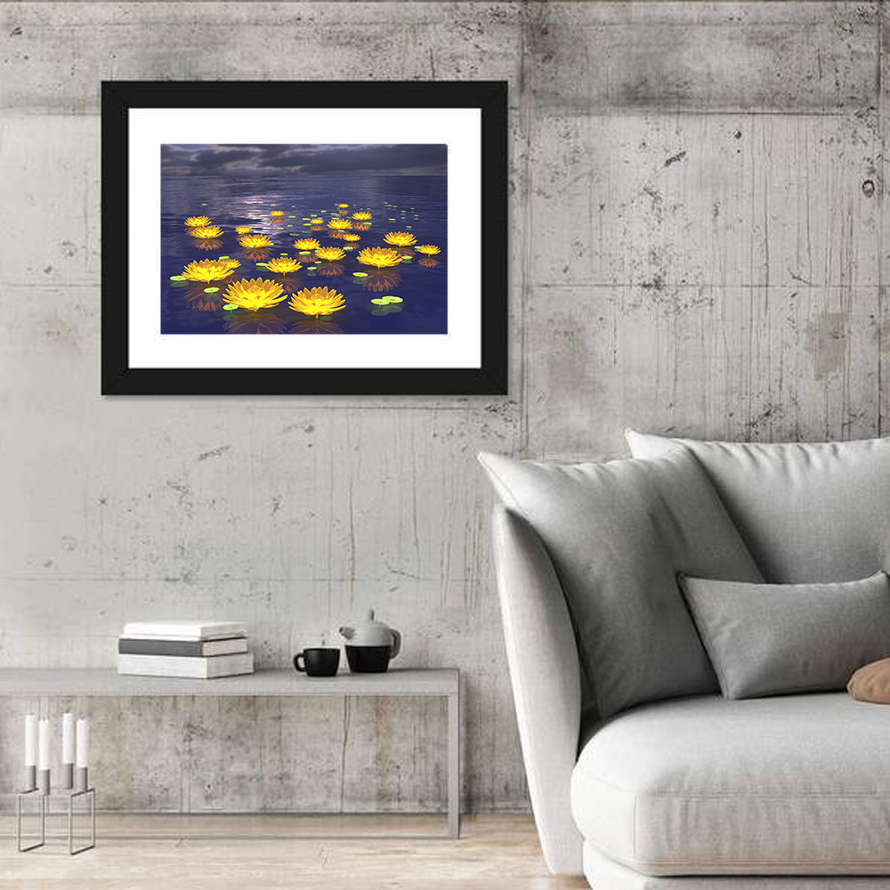 Floating Lotus at Dusk Wall Art