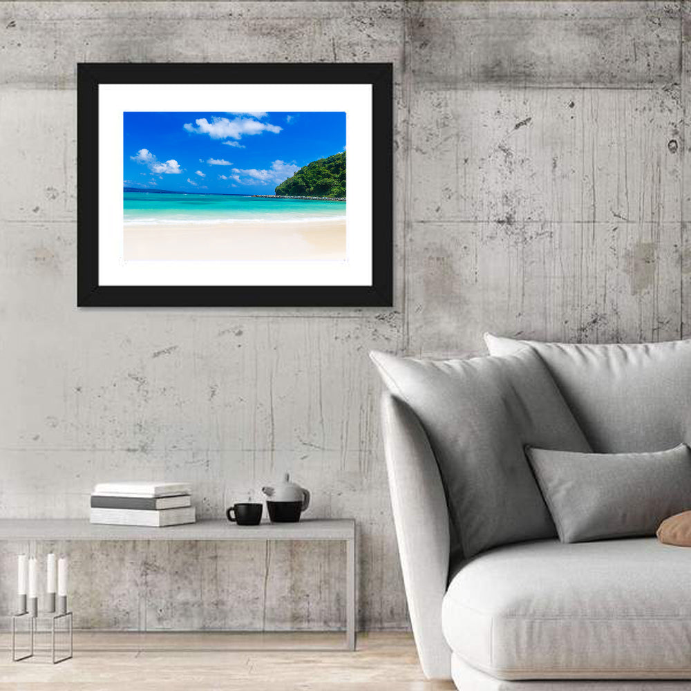 Turquoise Tropical Beach Scene Wall Art