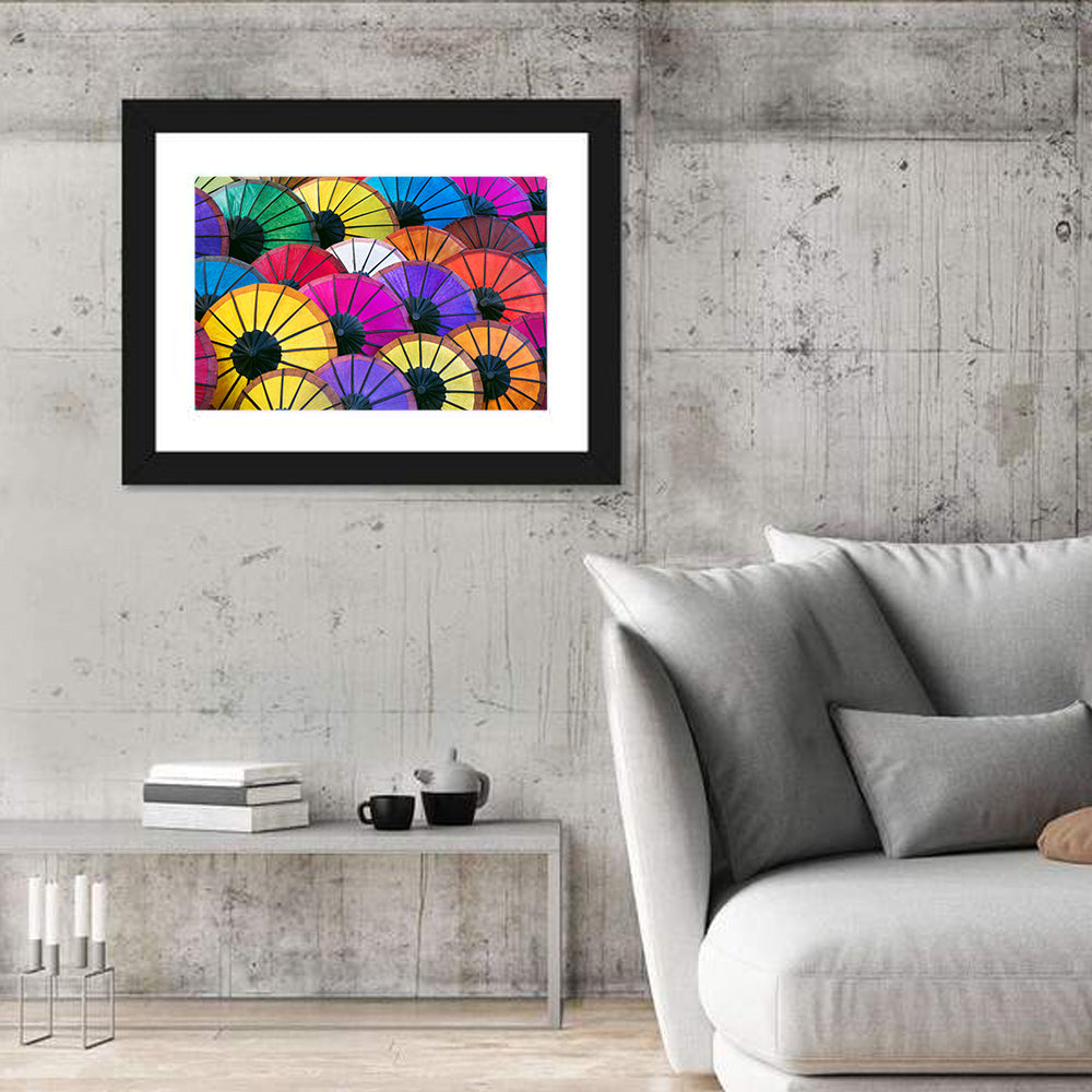 Vibrant Market Parasols Wall Art