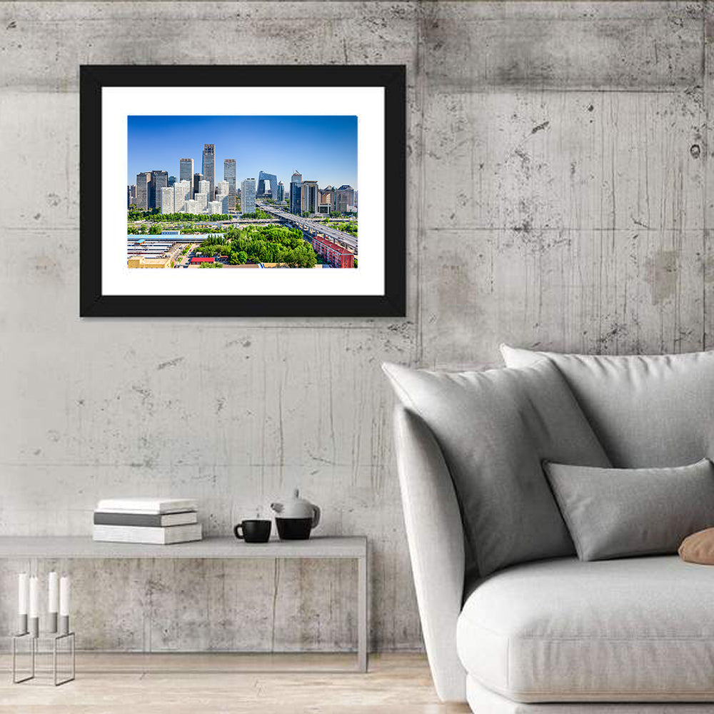 Beijing Cctv Headquarters Skyline Wall Art in a room, landscape