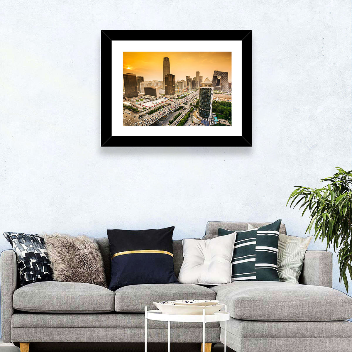 Beijing Cbd Skyline at Sunset Wall Art