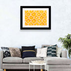 Orange Slice Grid Pattern Wall Art