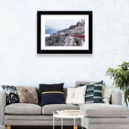 Red Train at Landwasser Viaduct Wall Art