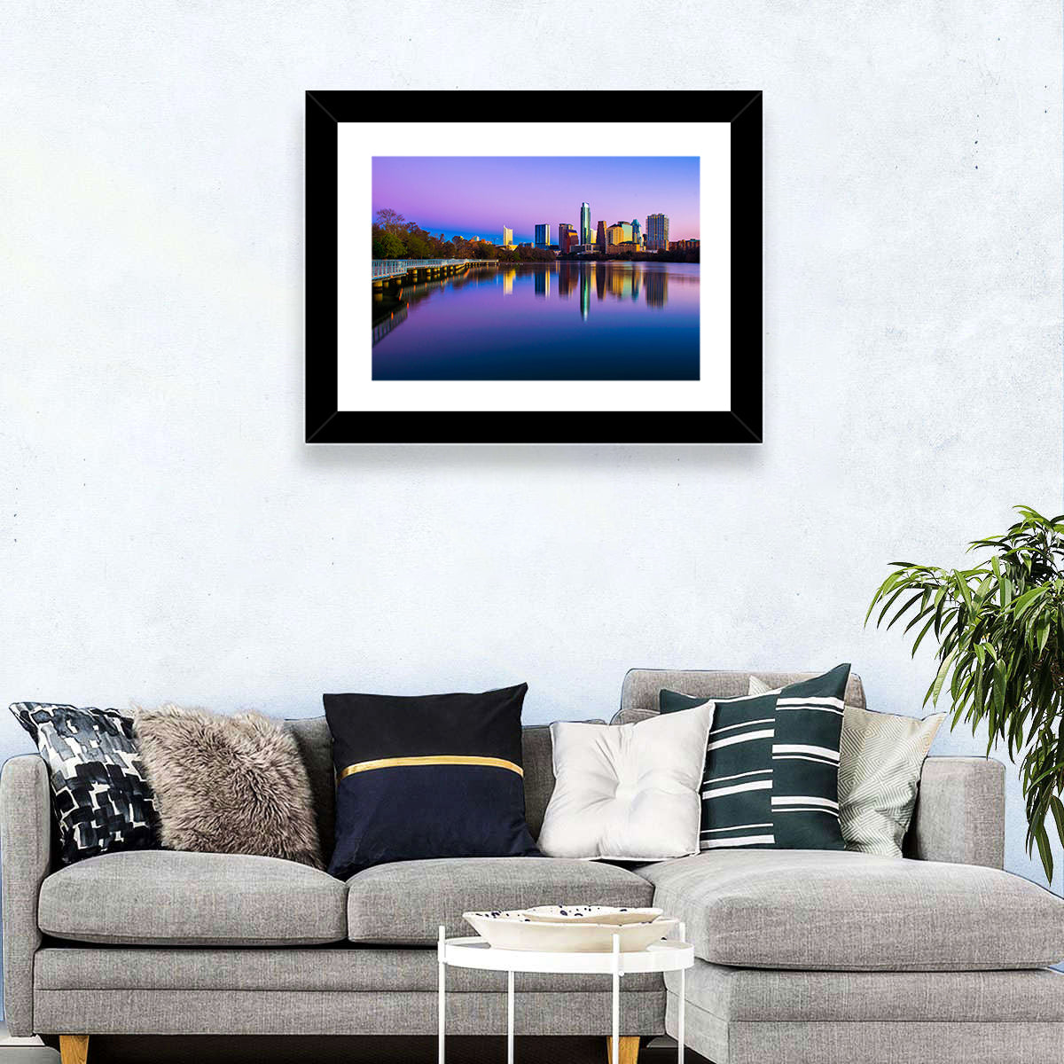 Austin Skyline Reflection at Twilight Wall Art