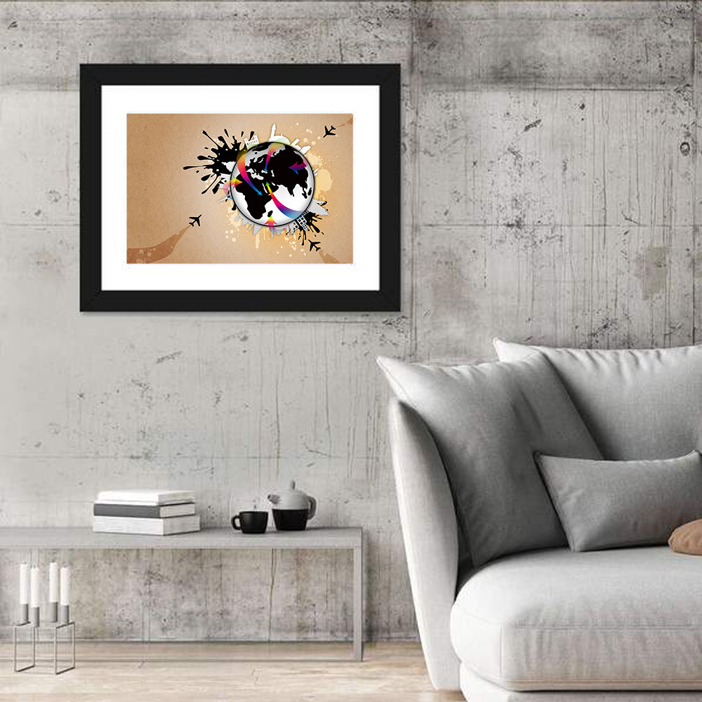 Global Travel Concept Wall Art in a room, landscape