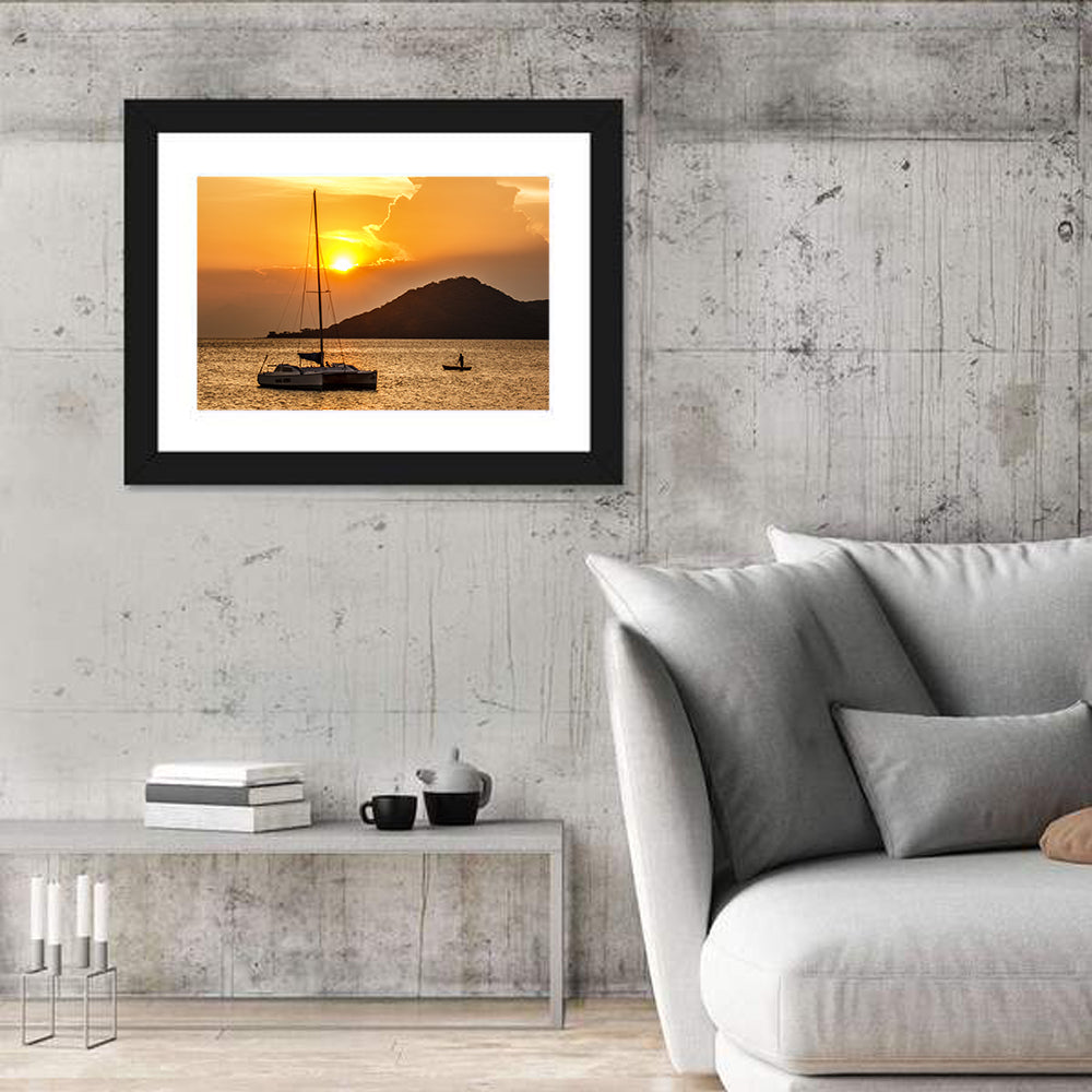 Mama Afrika Sunset, Lake Malawi Wall Art in a room, landscape