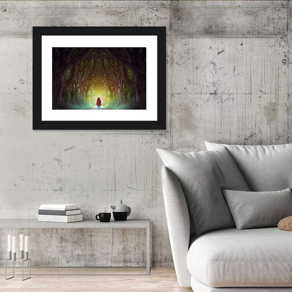 Dark Hedges Pathway Wall Art in a room, landscape