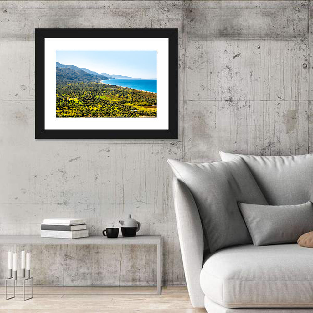 Borsh Coastline, Albania Wall Art in a room, landscape